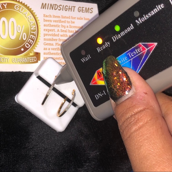 Beautiful Christmas gift Real Diamond Hoop earrings Not CZ not Moissanite Sale! - Picture 3 of 7